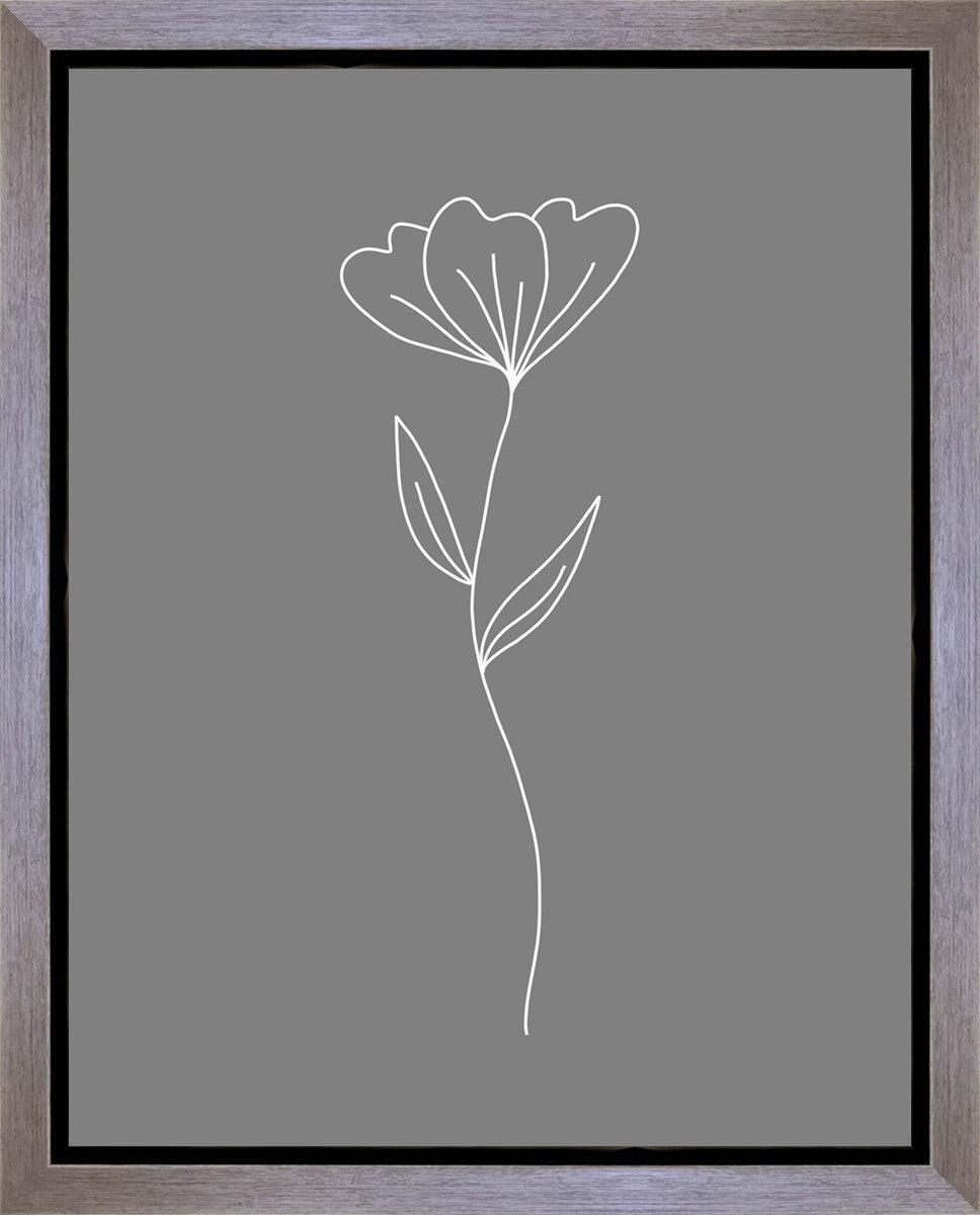 Minimalist Flower Gray Gallery Wrap