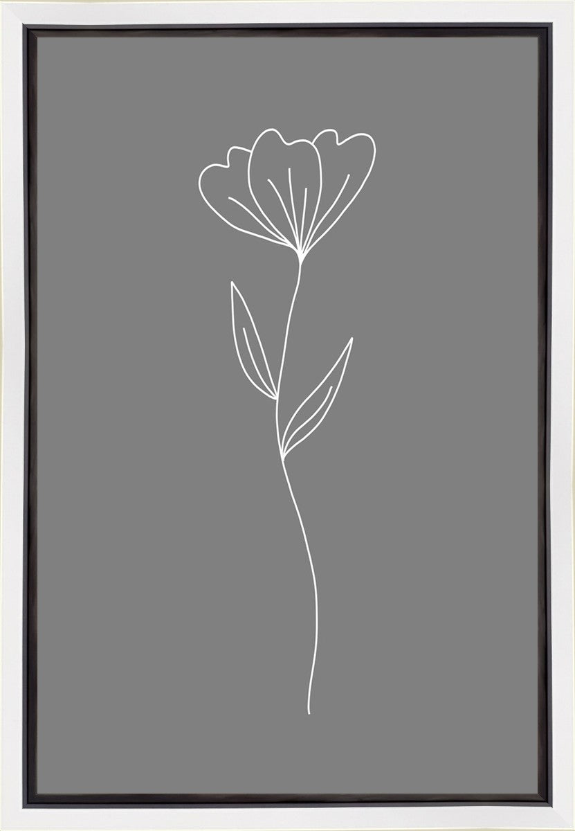 Minimalist Flower Gray Gallery Wrap
