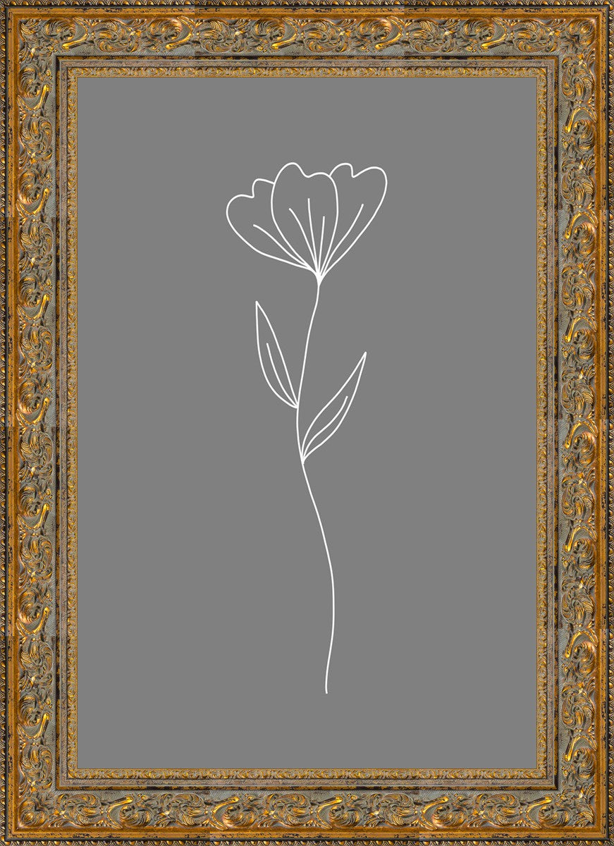 Minimalist Flower Gray