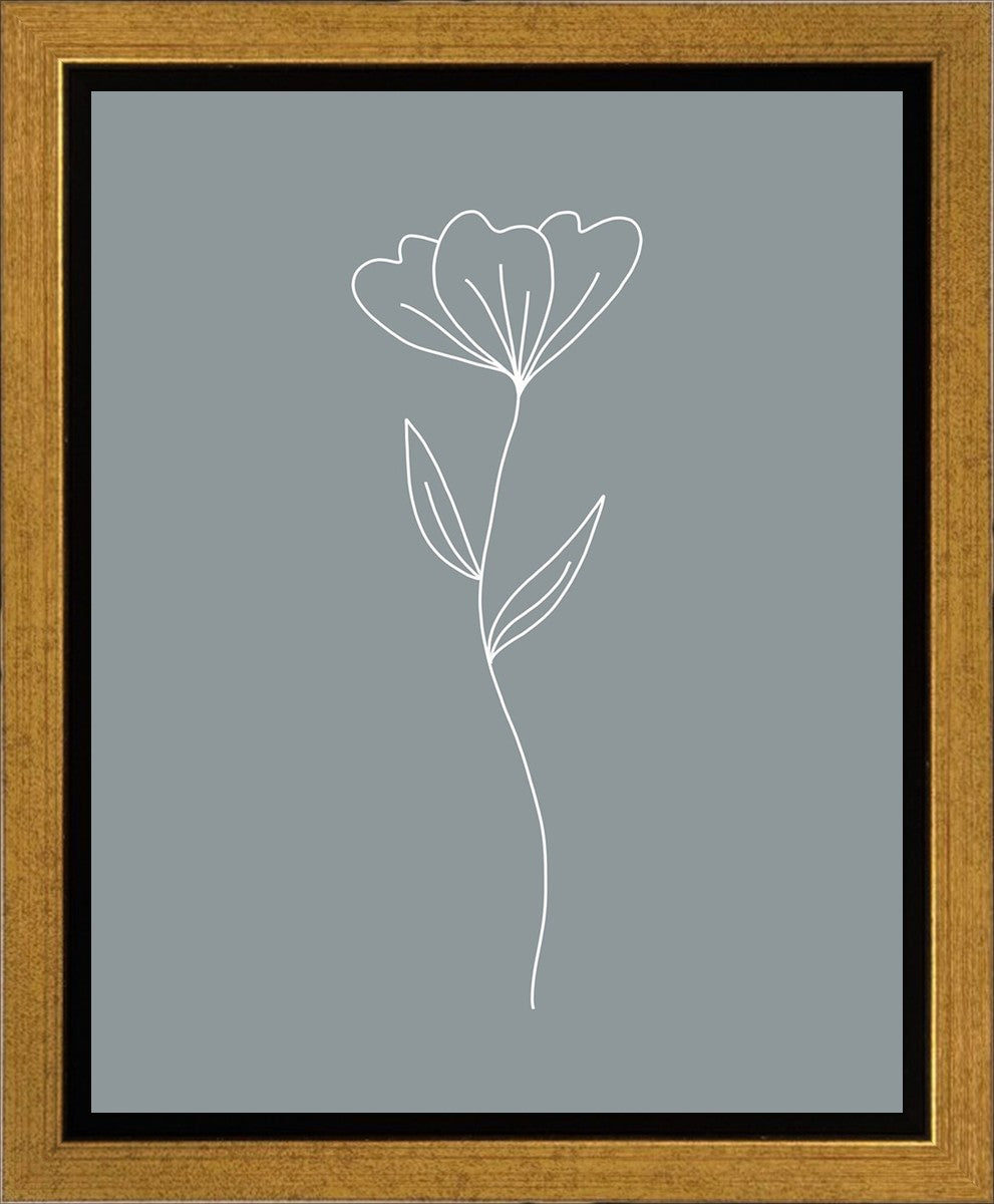 Minimalist Flower Blue Gallery Wrap