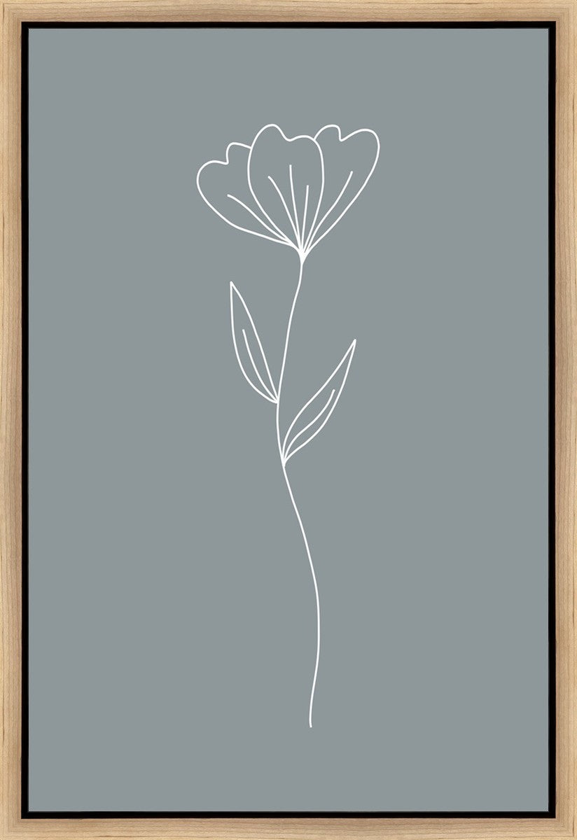 Minimalist Flower Blue Gallery Wrap