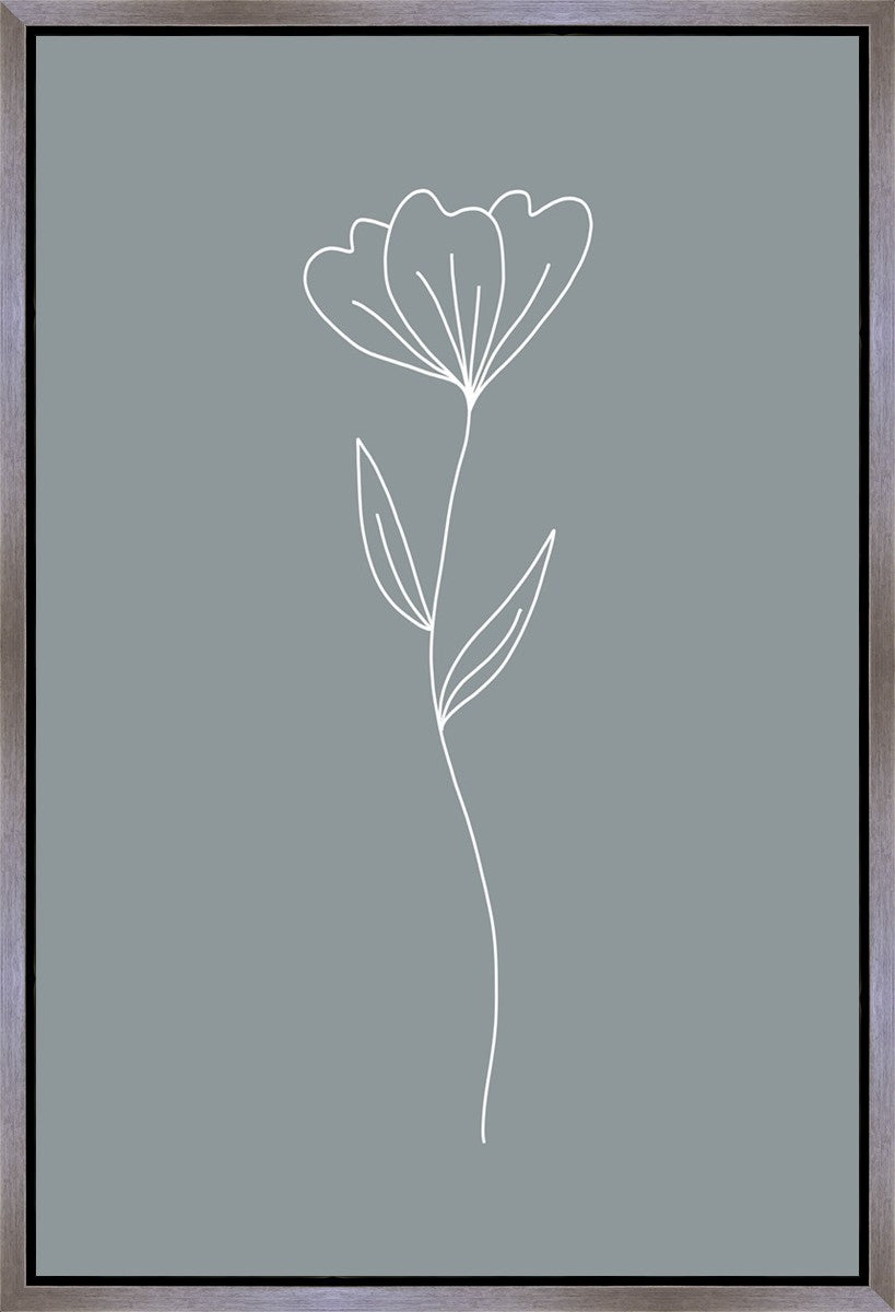 Minimalist Flower Blue Gallery Wrap
