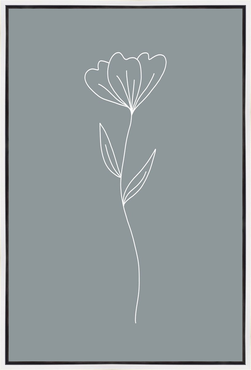Minimalist Flower Blue Gallery Wrap