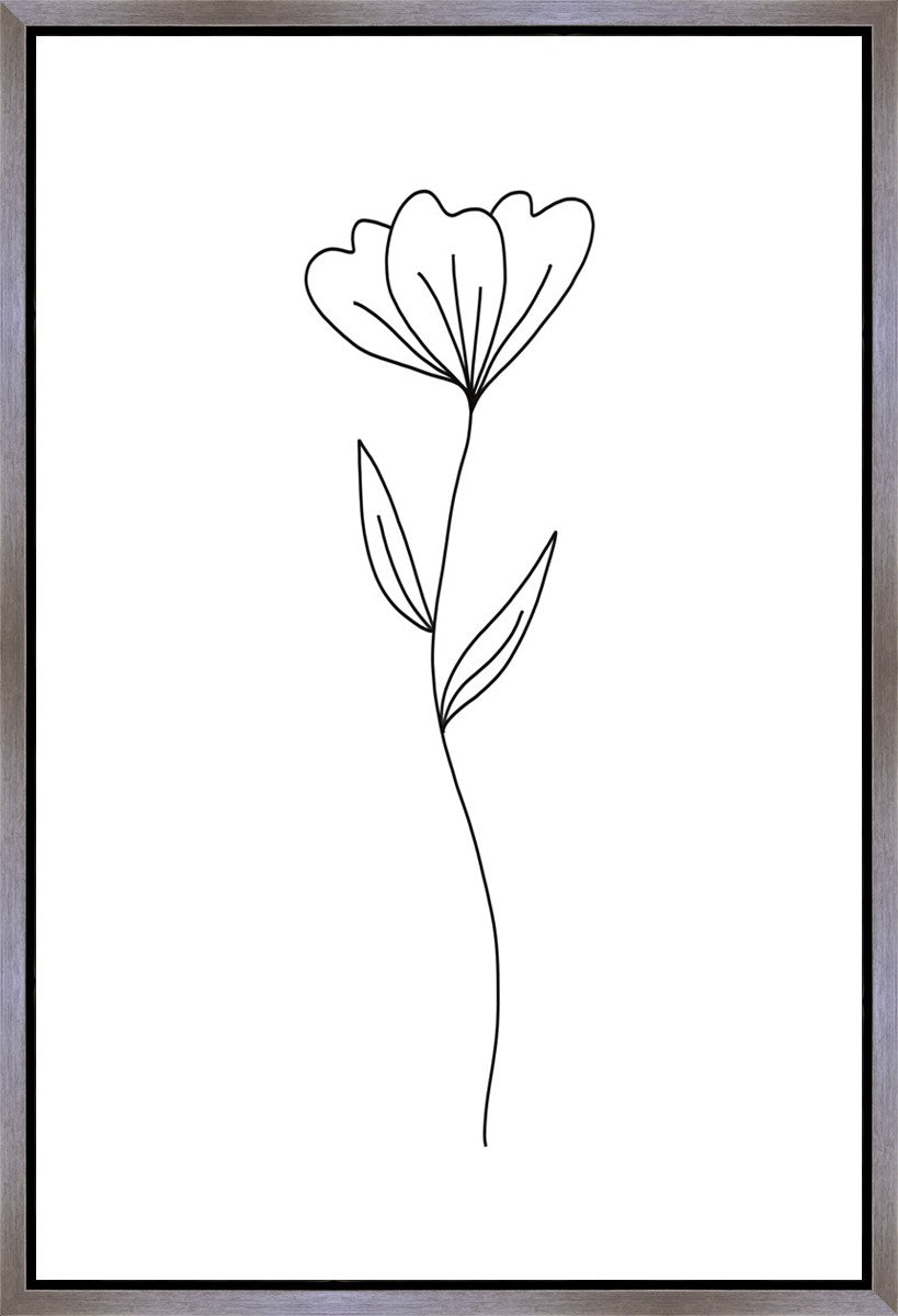 Minimalist Flower White Gallery Wrap