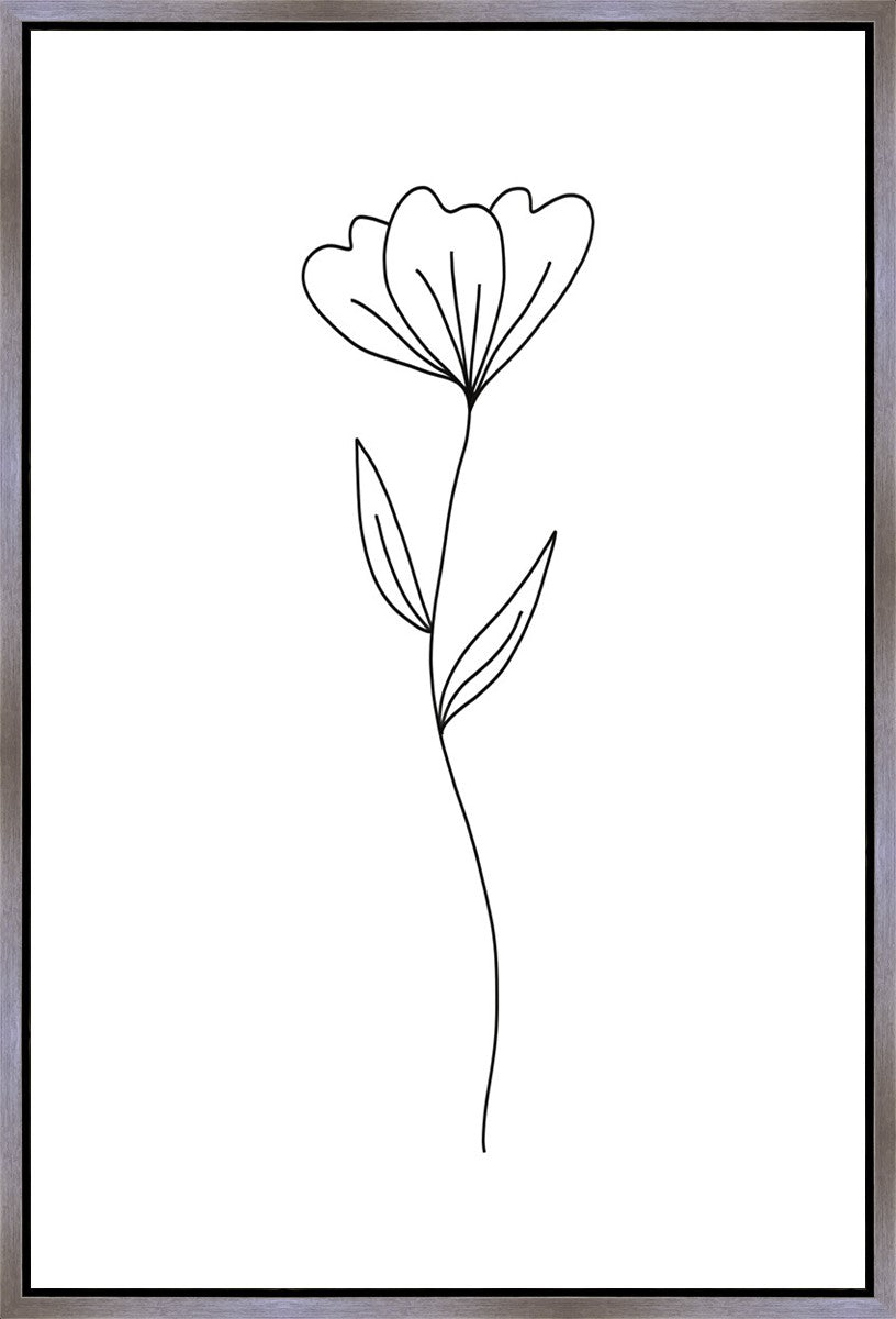 Minimalist Flower White Gallery Wrap