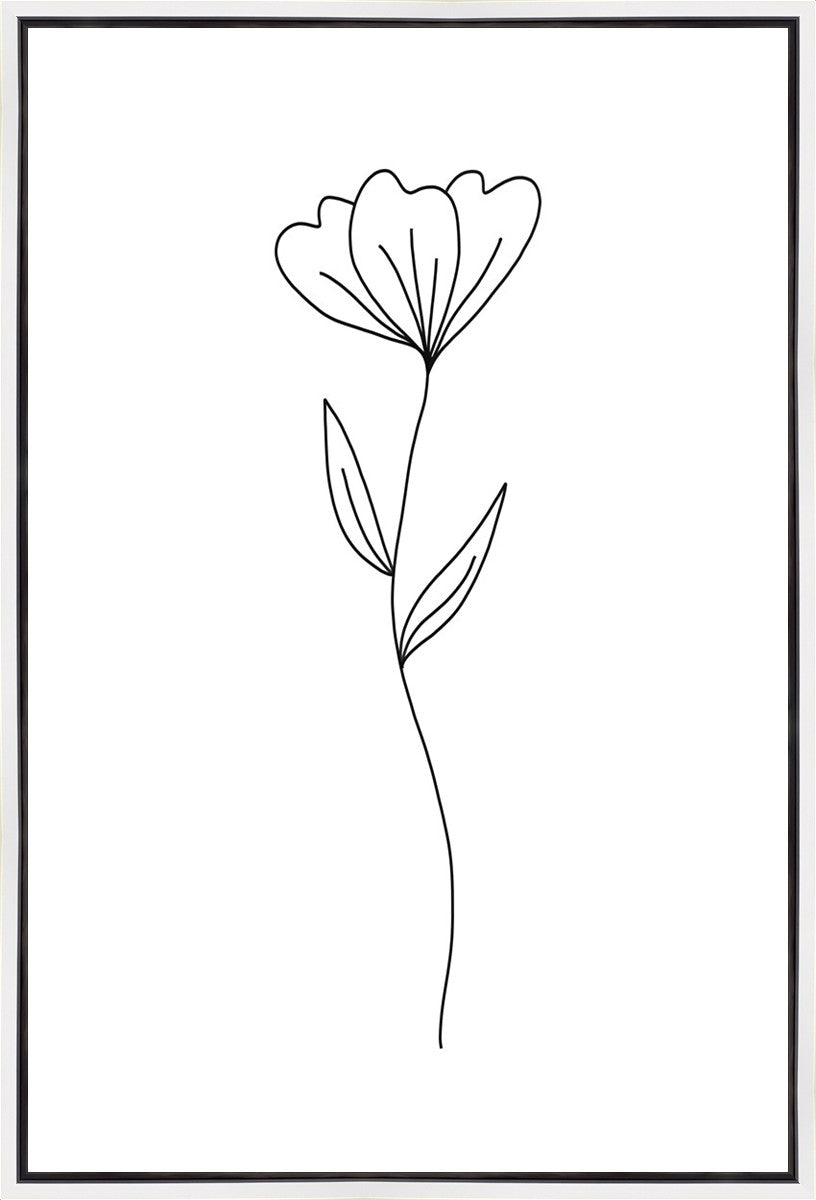 Minimalist Flower White Gallery Wrap