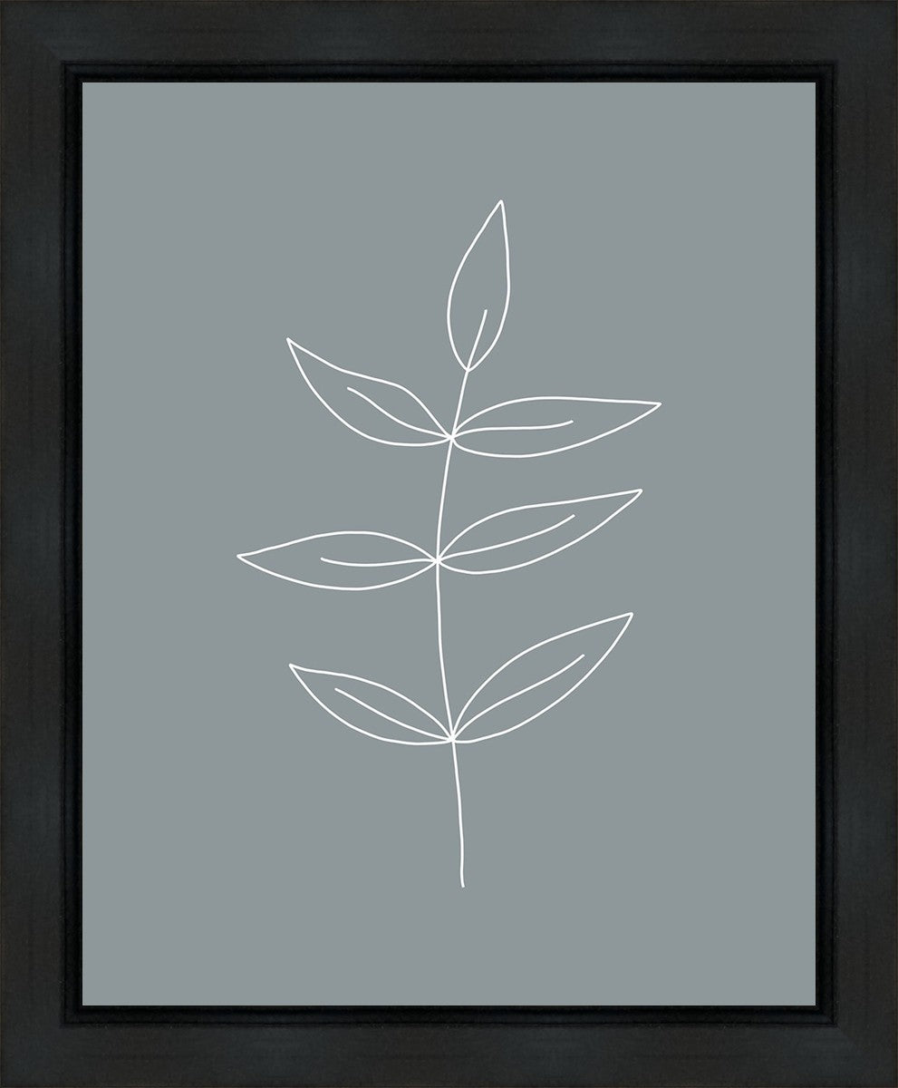 Minimalist Leaves Blue Gallery Wrap