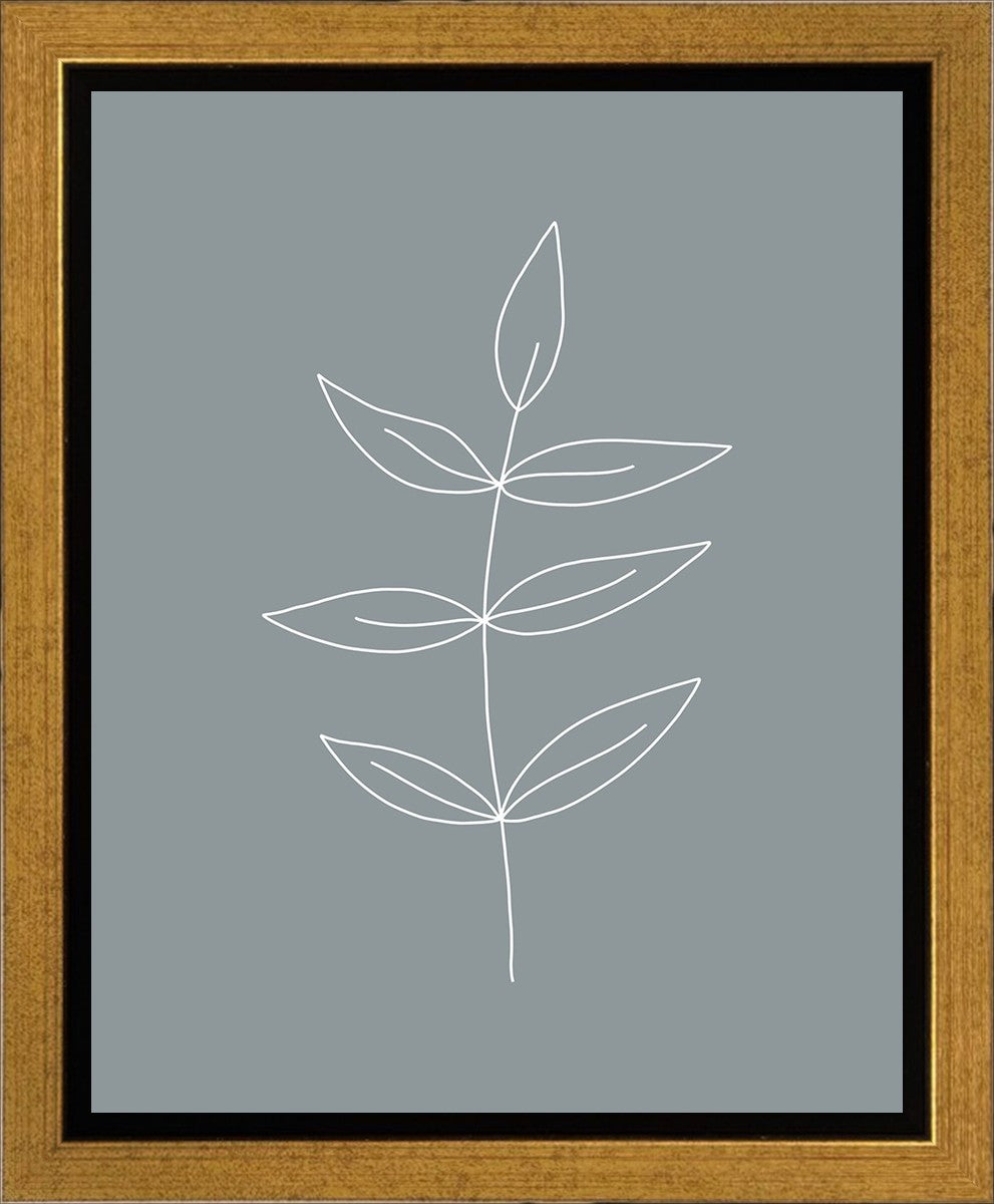 Minimalist Leaves Blue Gallery Wrap