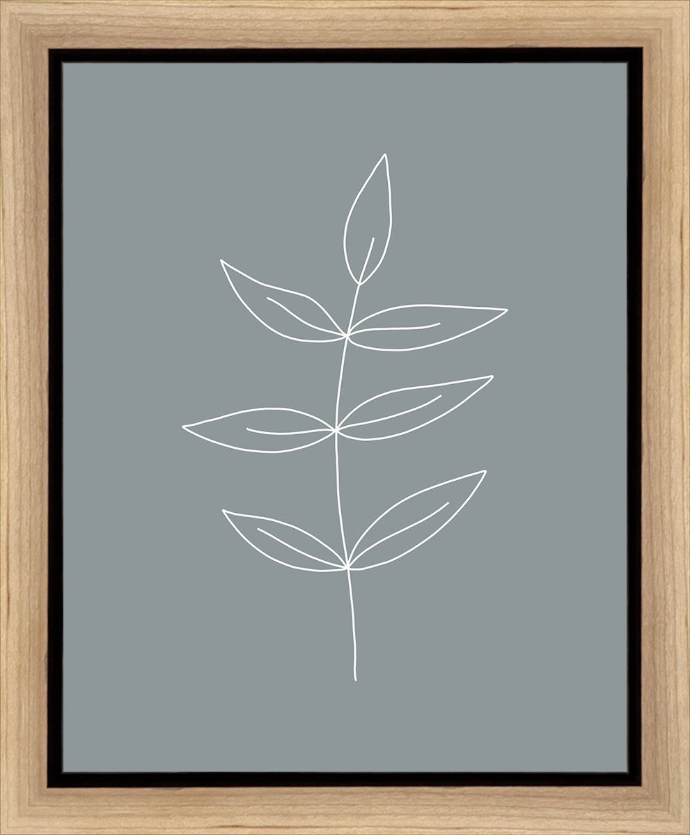 Minimalist Leaves Blue Gallery Wrap