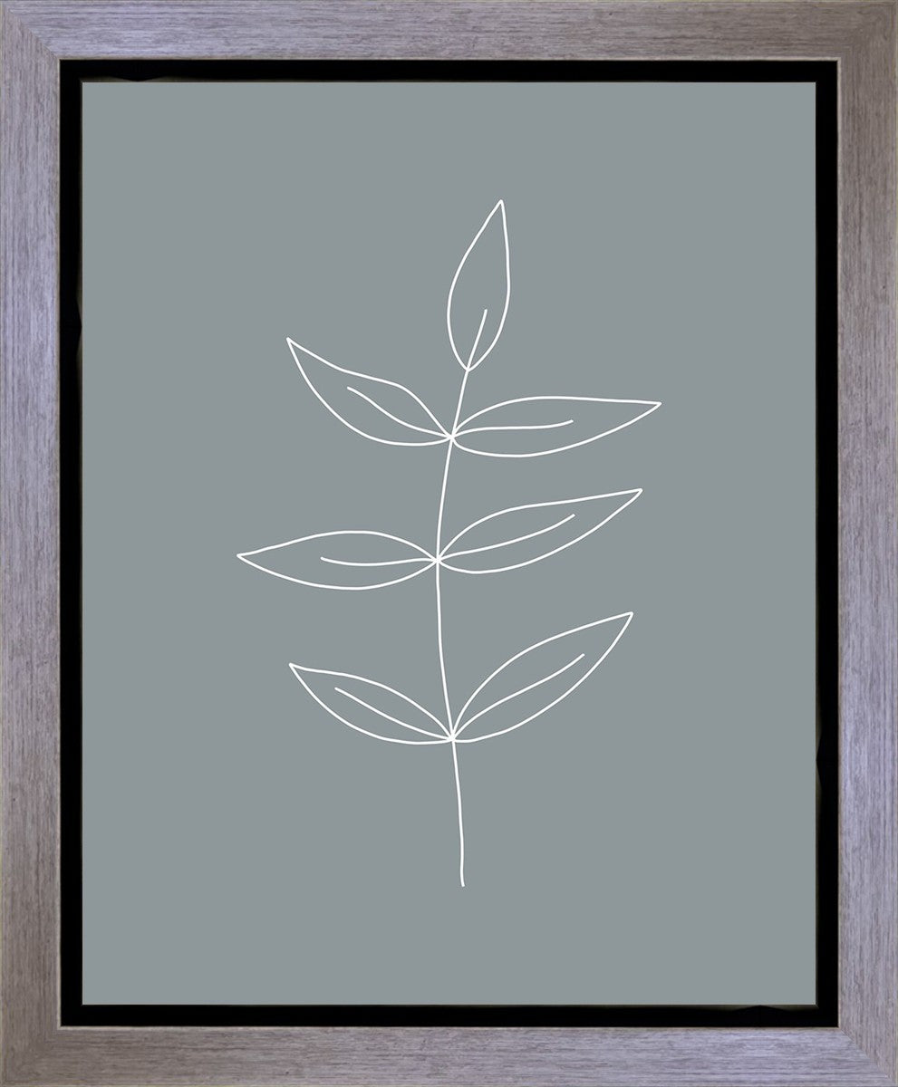 Minimalist Leaves Blue Gallery Wrap