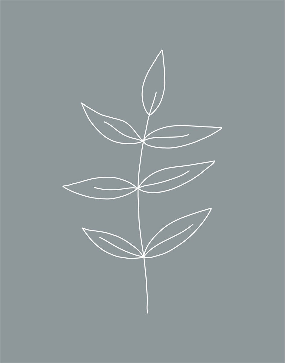 Minimalist Leaves Blue Gallery Wrap