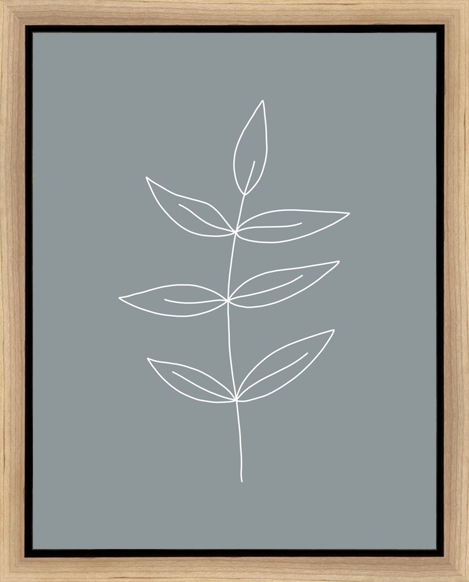Minimalist Leaves Blue Gallery Wrap