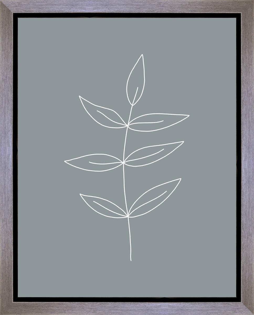 Minimalist Leaves Blue Gallery Wrap