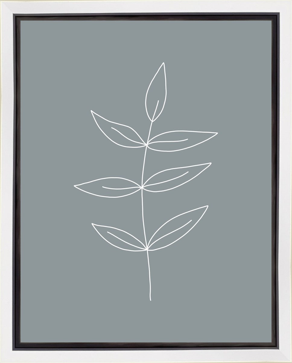 Minimalist Leaves Blue Gallery Wrap