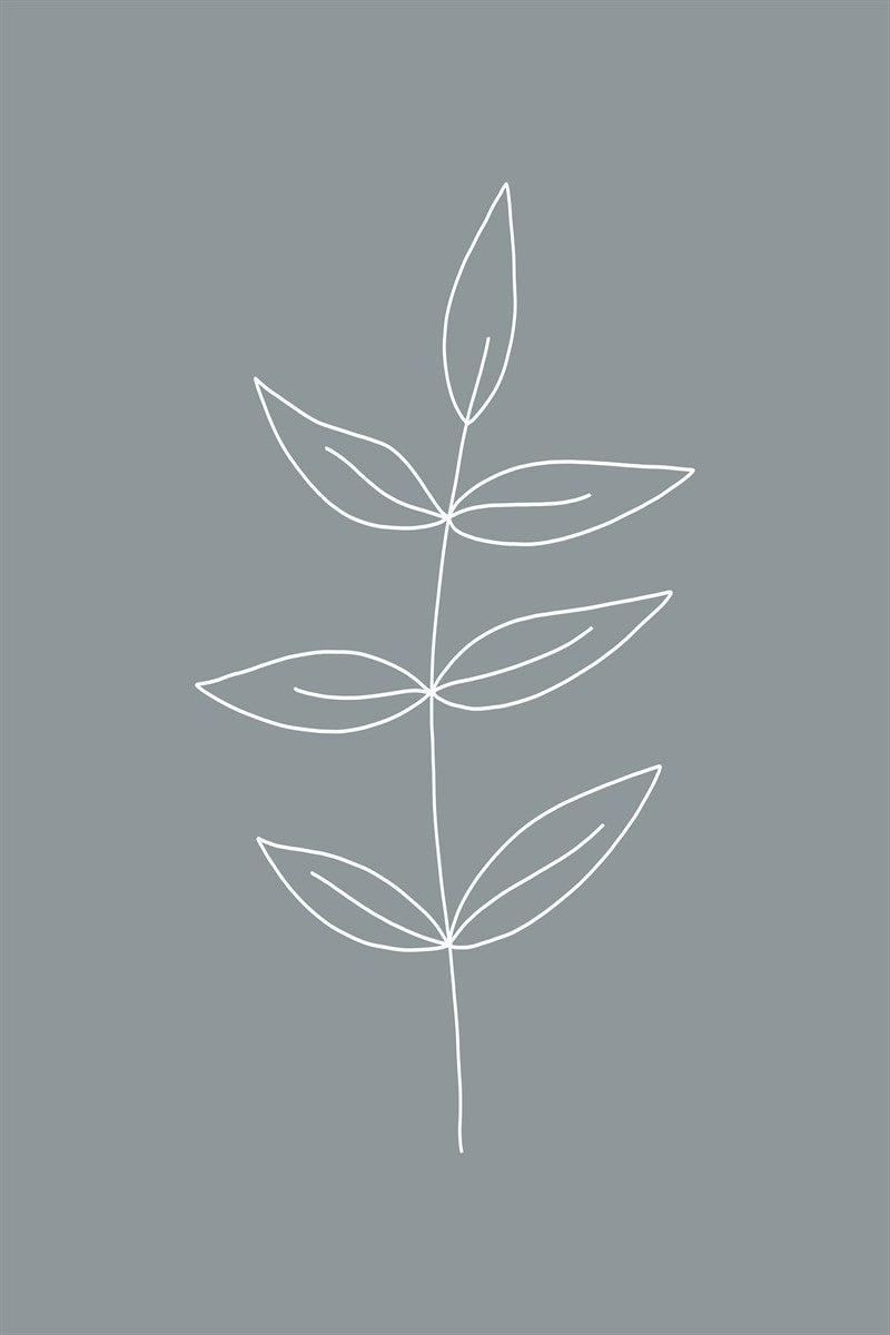 Minimalist Leaves Blue Gallery Wrap