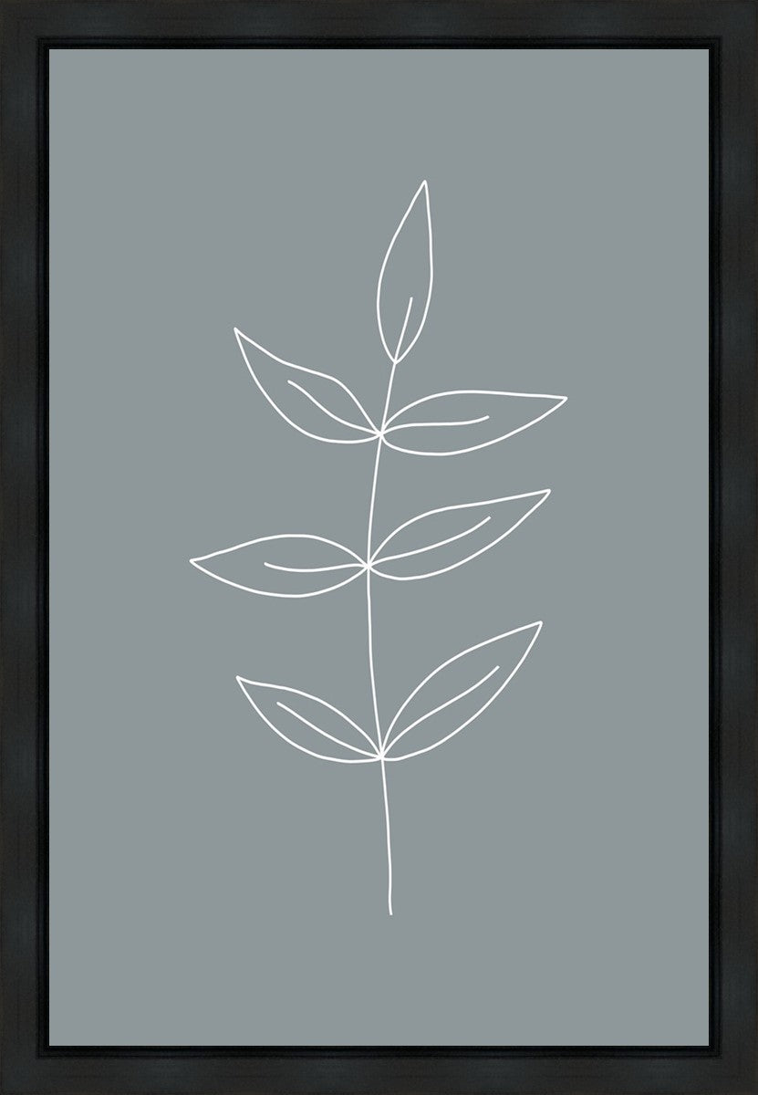 Minimalist Leaves Blue Gallery Wrap