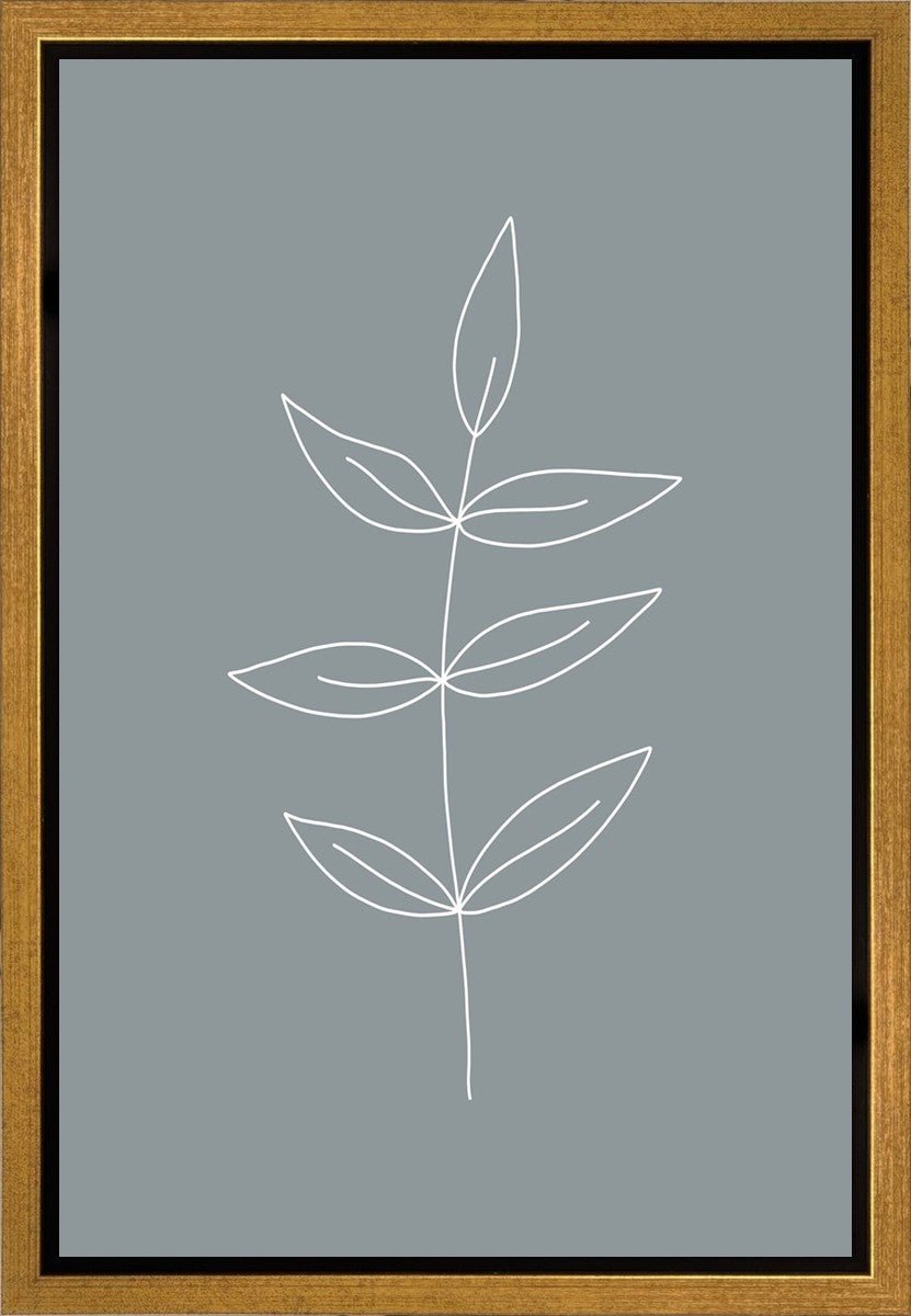 Minimalist Leaves Blue Gallery Wrap
