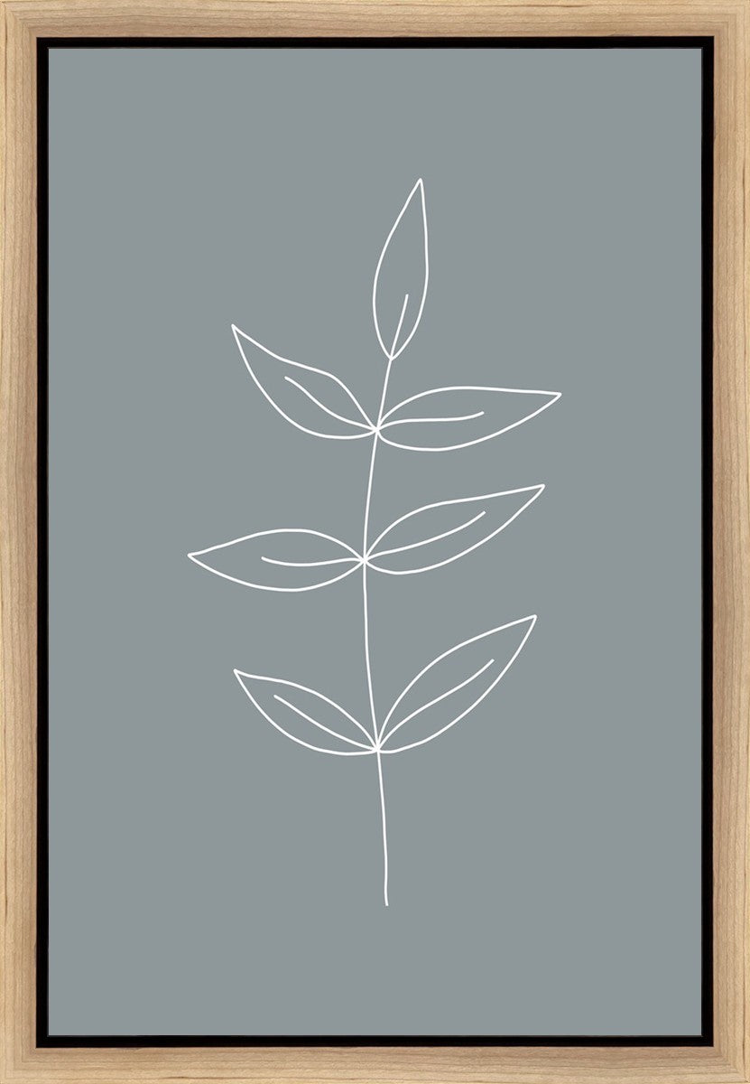 Minimalist Leaves Blue Gallery Wrap