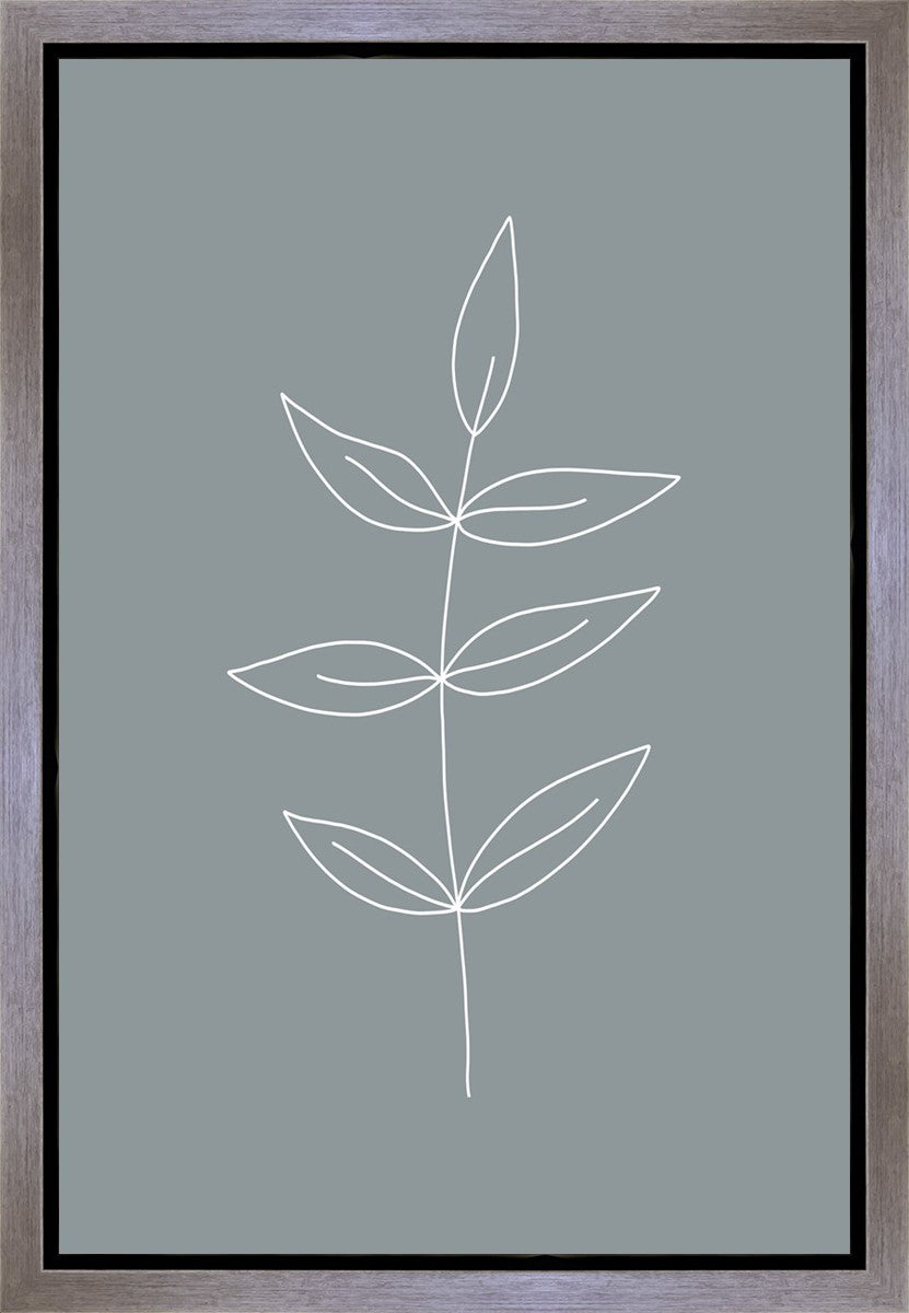 Minimalist Leaves Blue Gallery Wrap