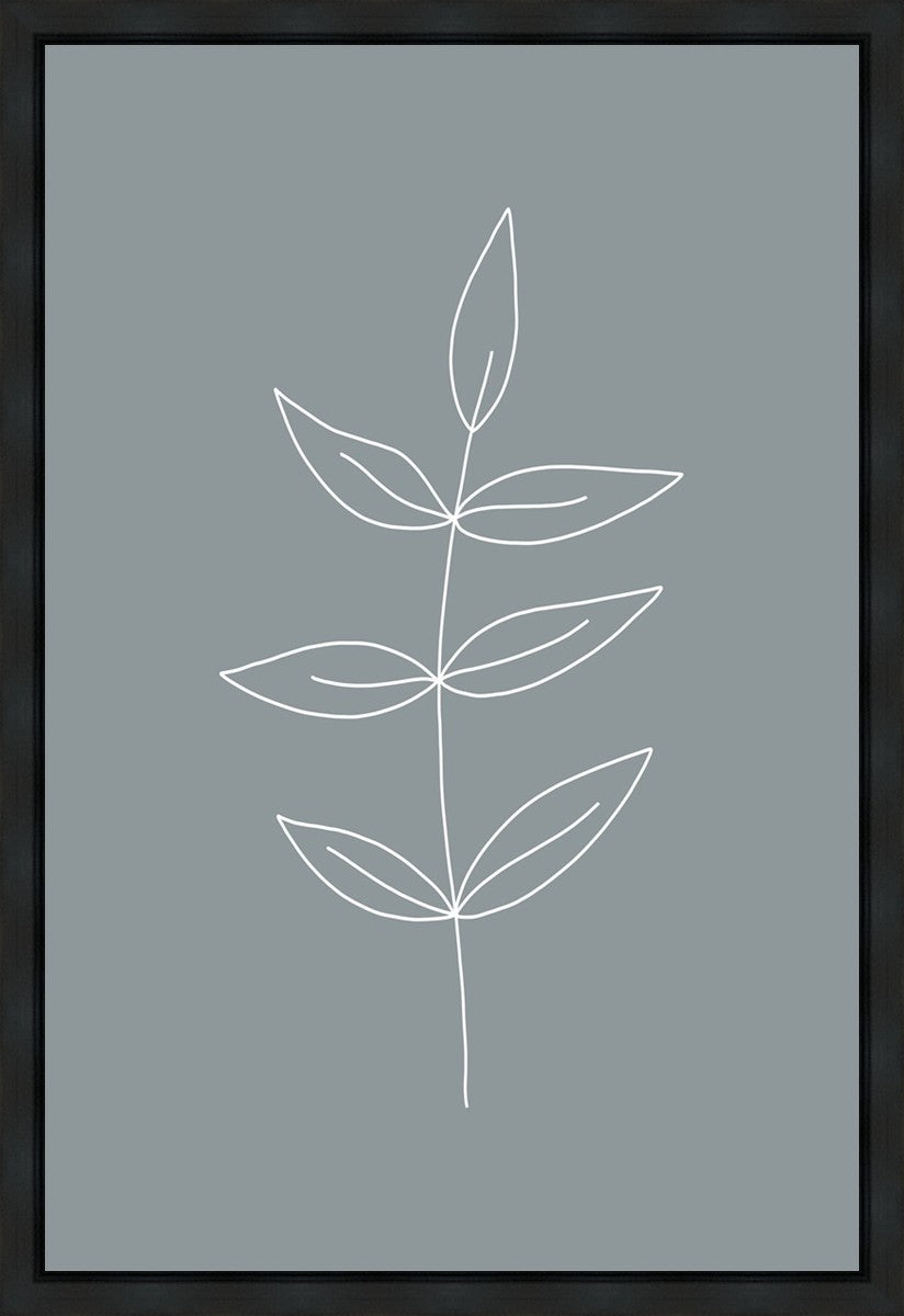 Minimalist Leaves Blue Gallery Wrap
