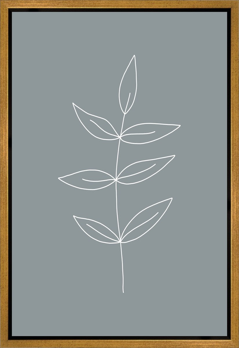 Minimalist Leaves Blue Gallery Wrap