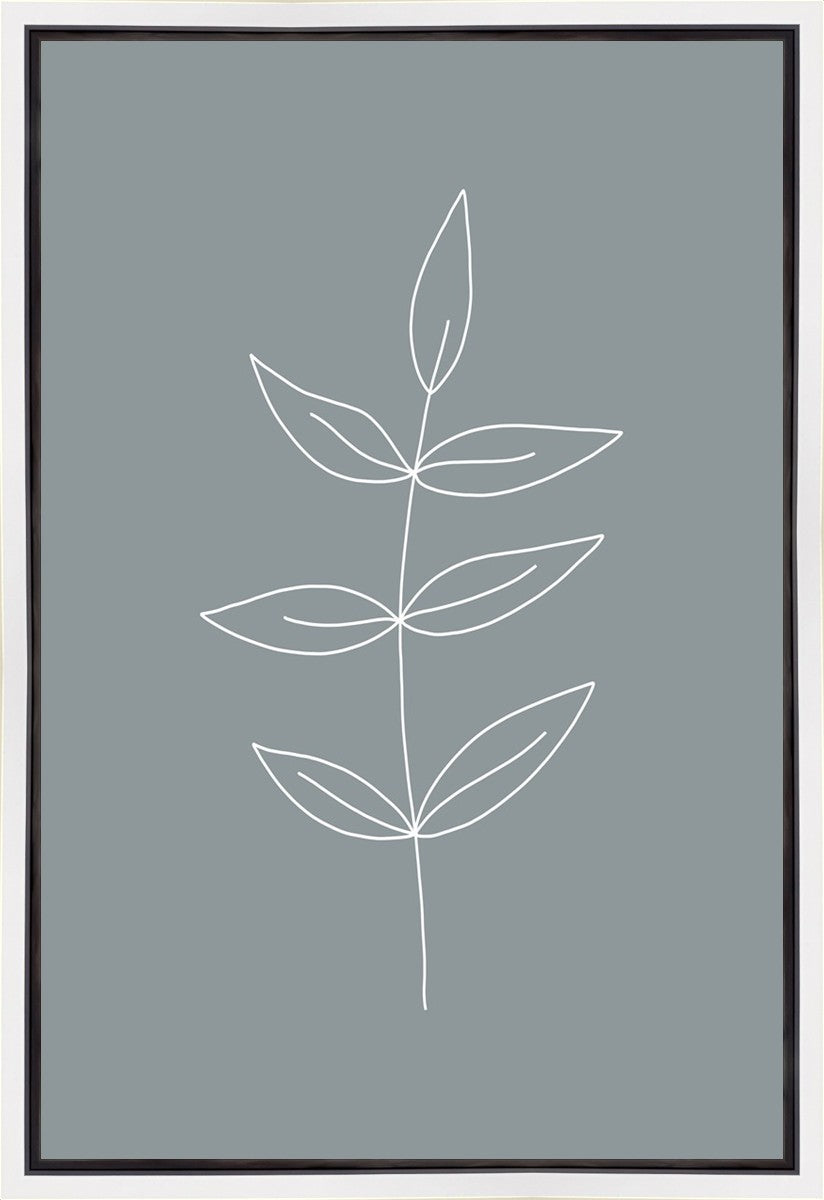 Minimalist Leaves Blue Gallery Wrap