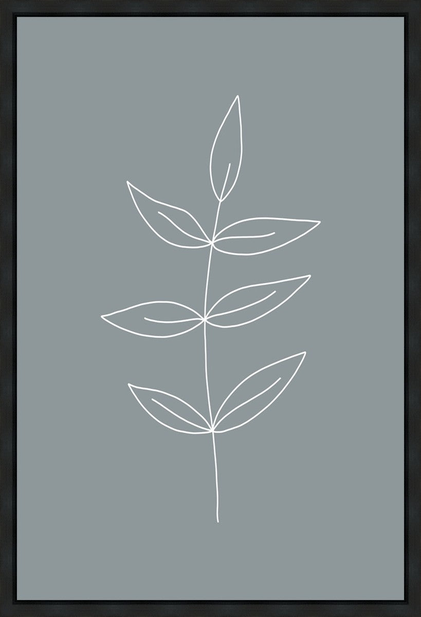 Minimalist Leaves Blue Gallery Wrap