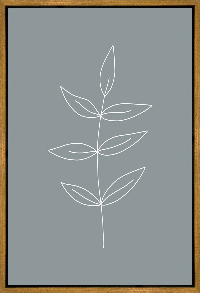 Minimalist Leaves Blue Gallery Wrap