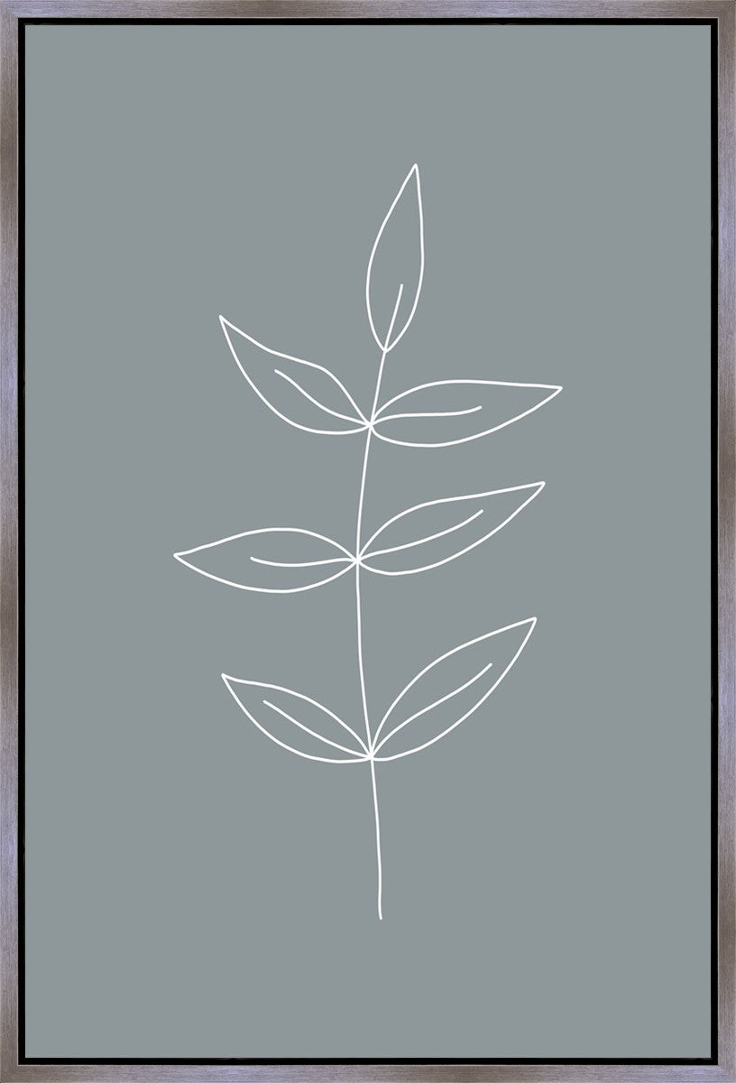 Minimalist Leaves Blue Gallery Wrap
