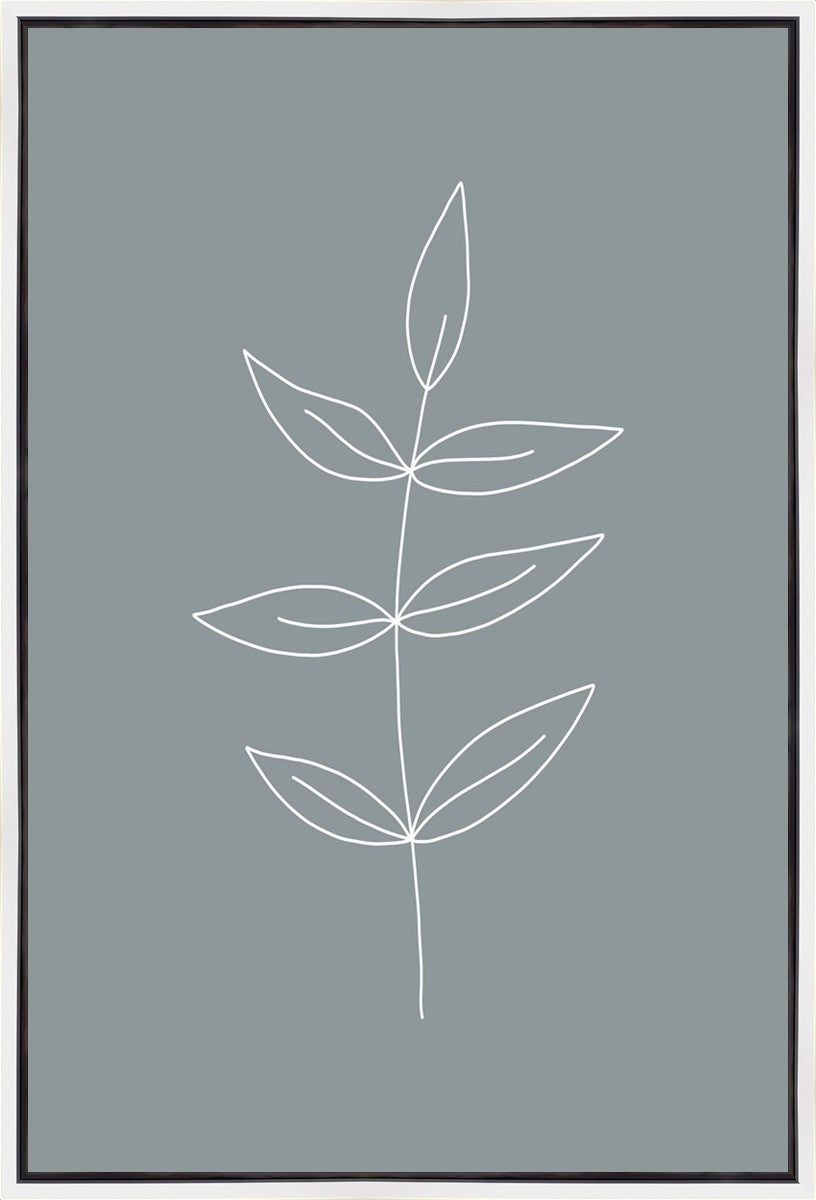 Minimalist Leaves Blue Gallery Wrap