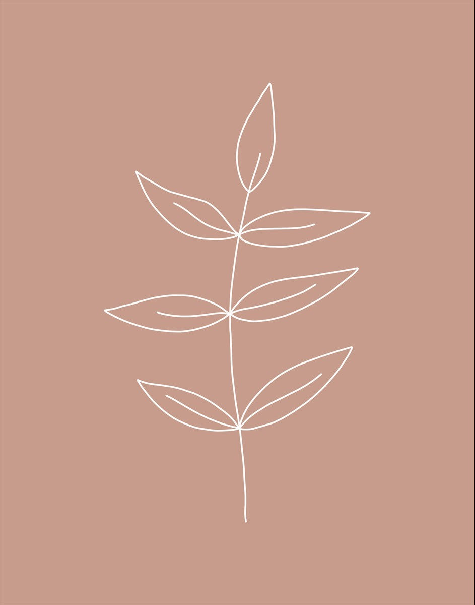 Minimalist Leaves Pink Gallery Wrap
