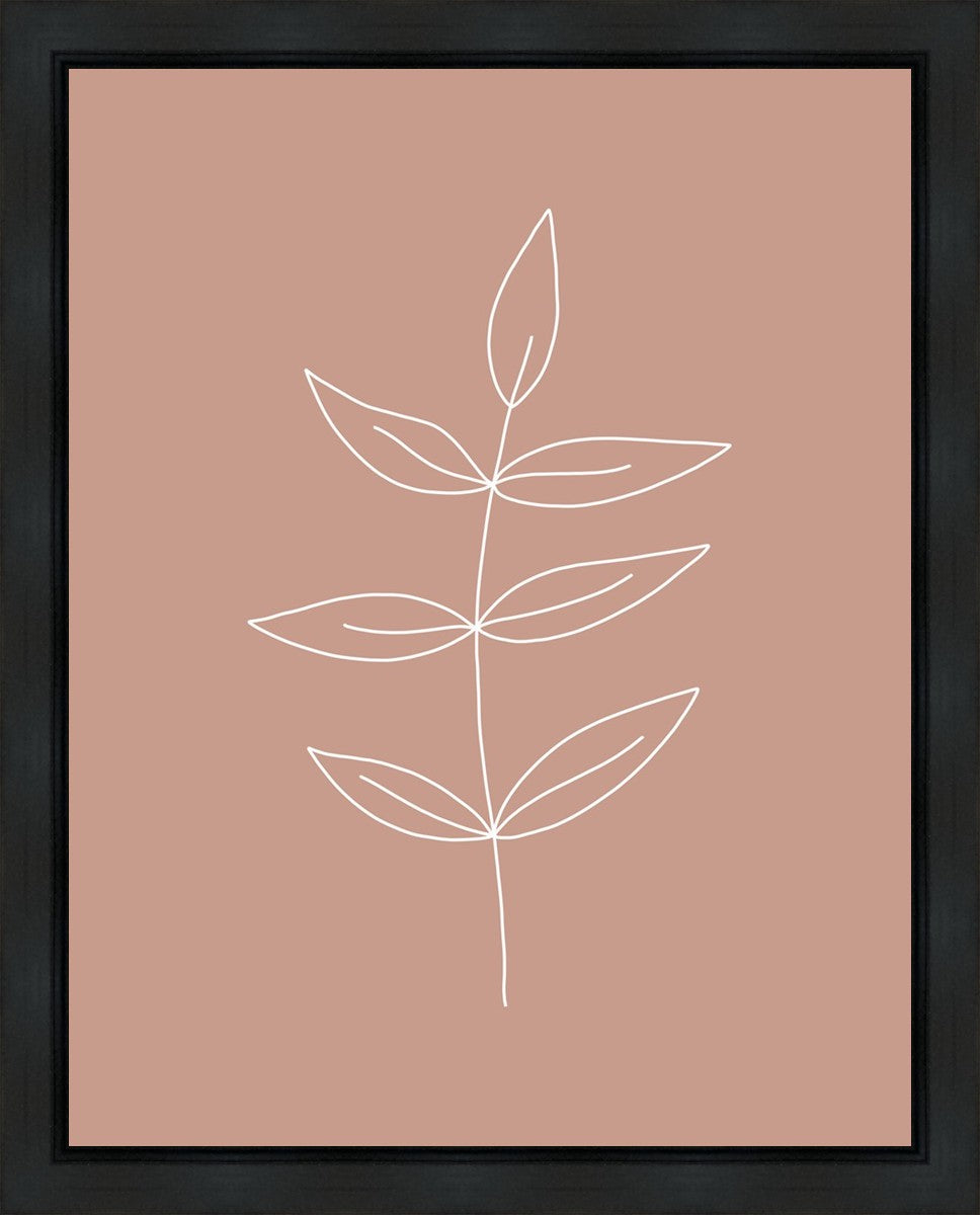 Minimalist Leaves Pink Gallery Wrap