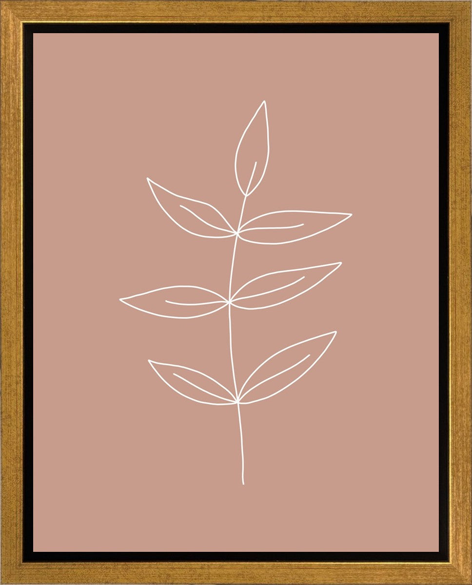 Minimalist Leaves Pink Gallery Wrap