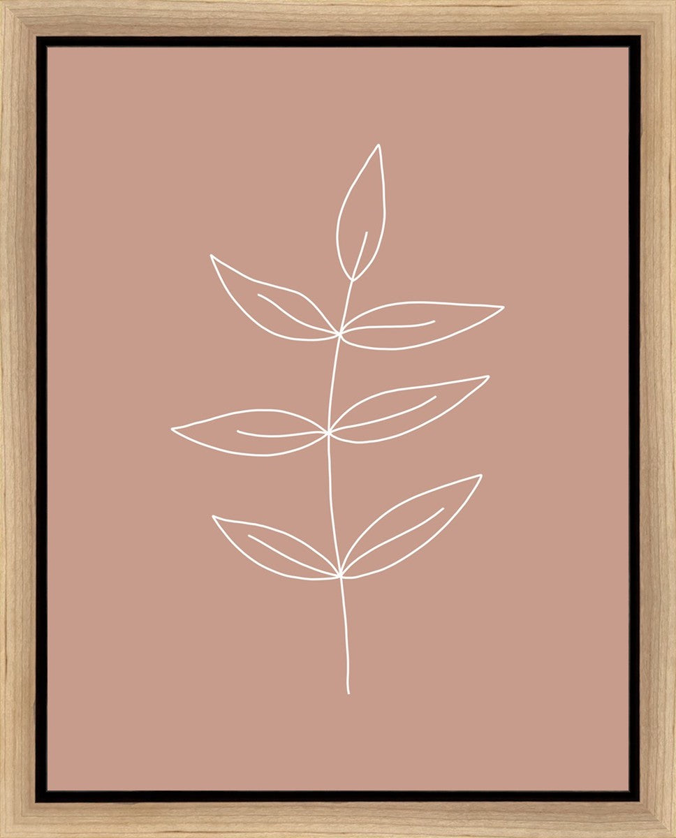 Minimalist Leaves Pink Gallery Wrap