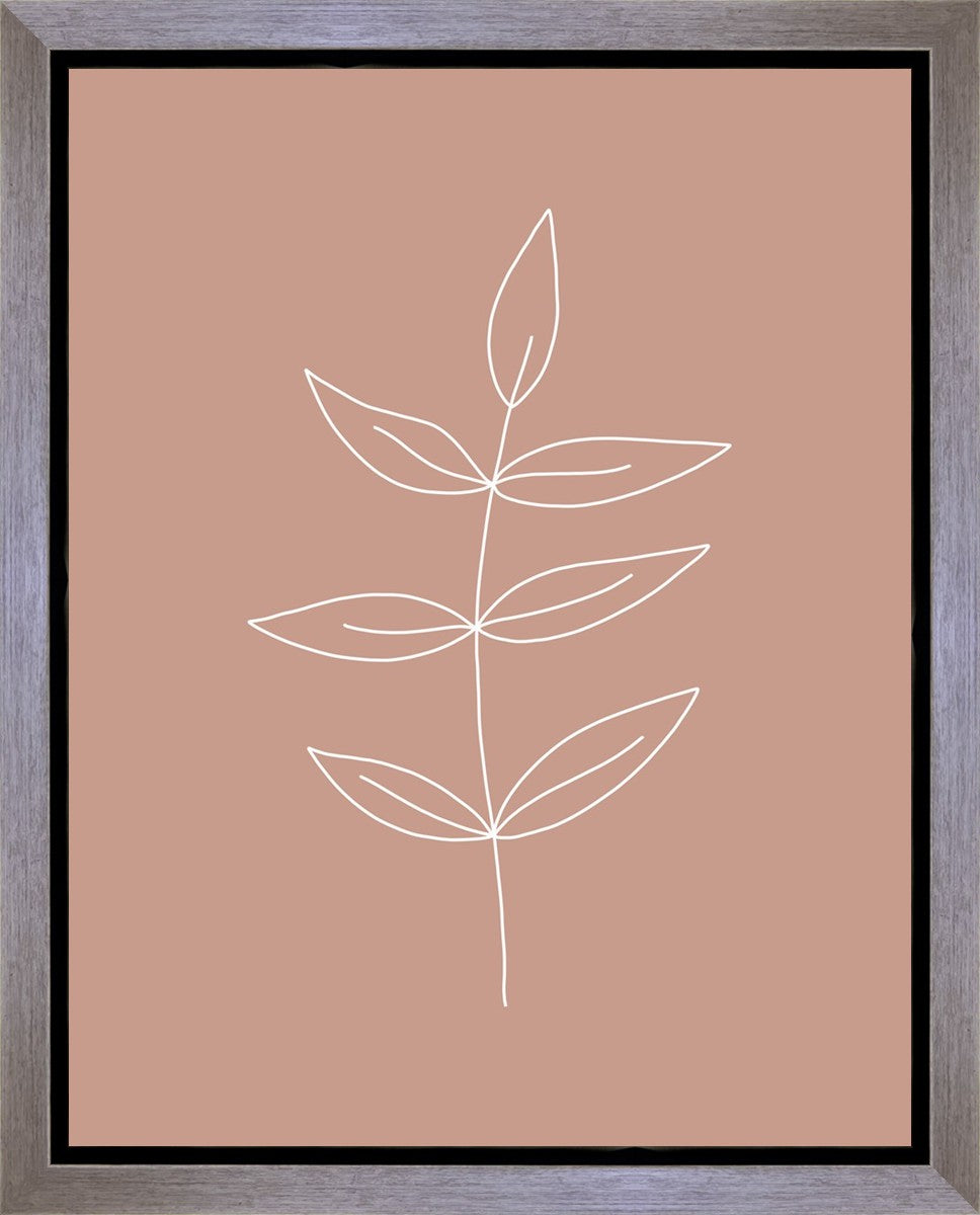 Minimalist Leaves Pink Gallery Wrap