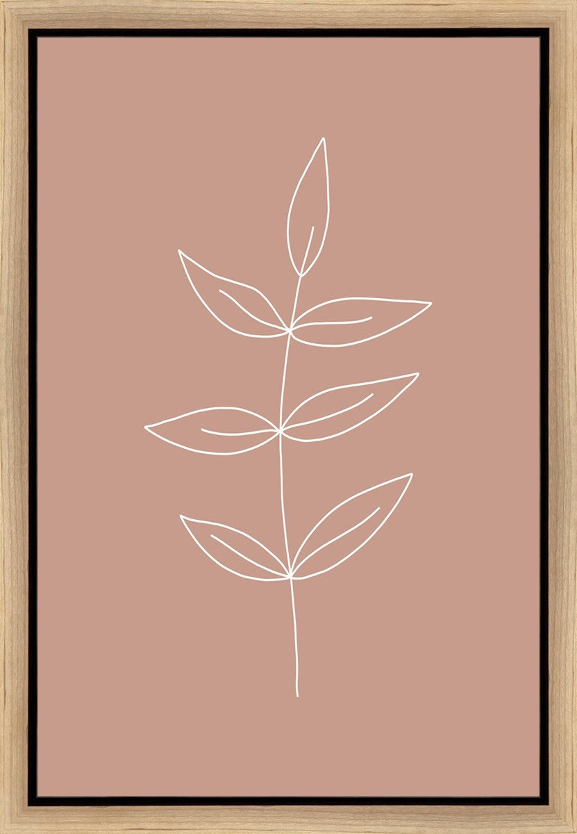 Minimalist Leaves Pink Gallery Wrap