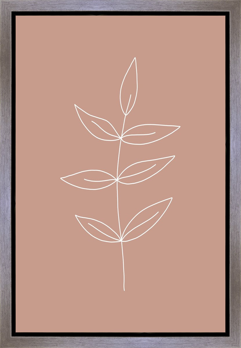 Minimalist Leaves Pink Gallery Wrap