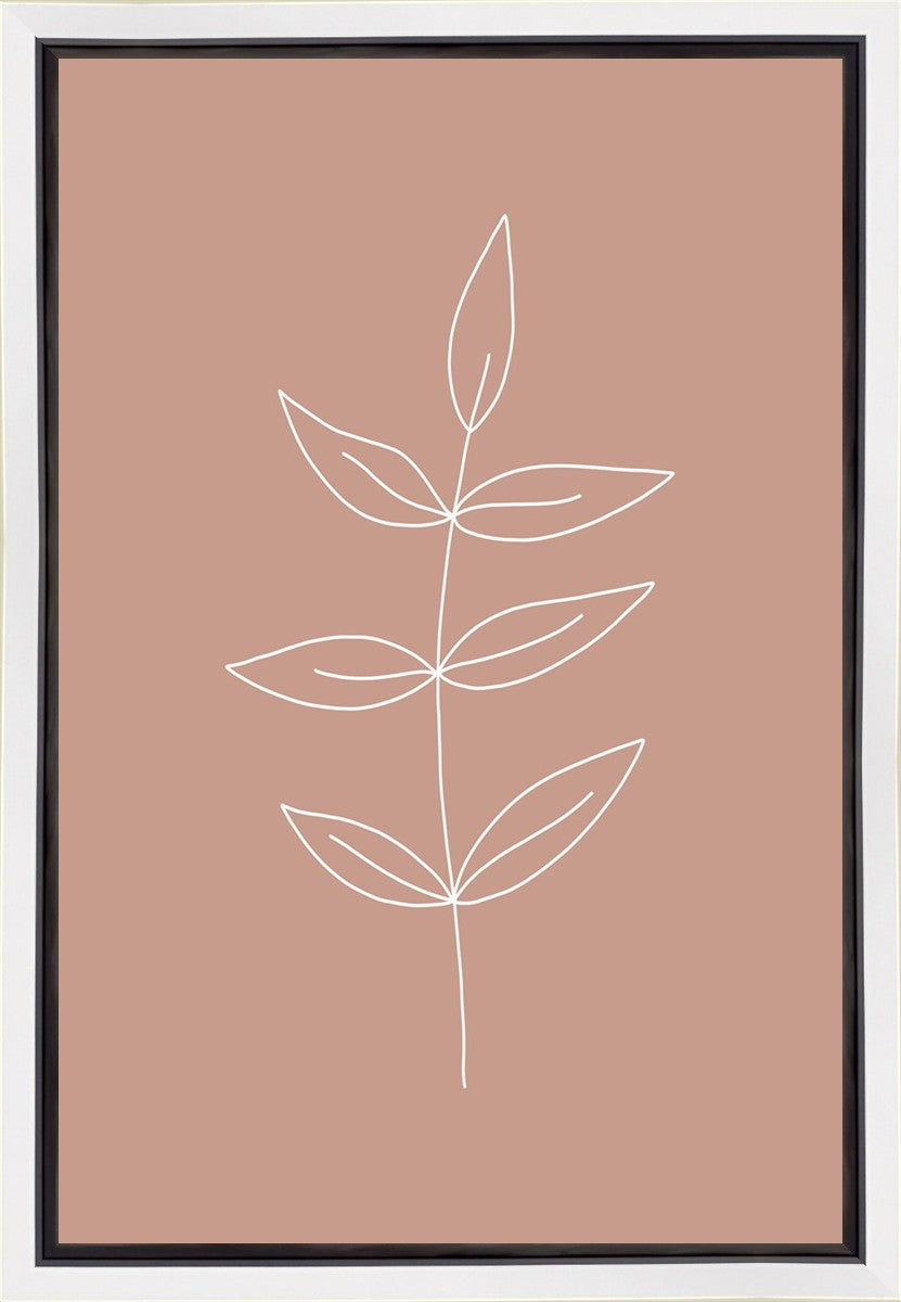 Minimalist Leaves Pink Gallery Wrap