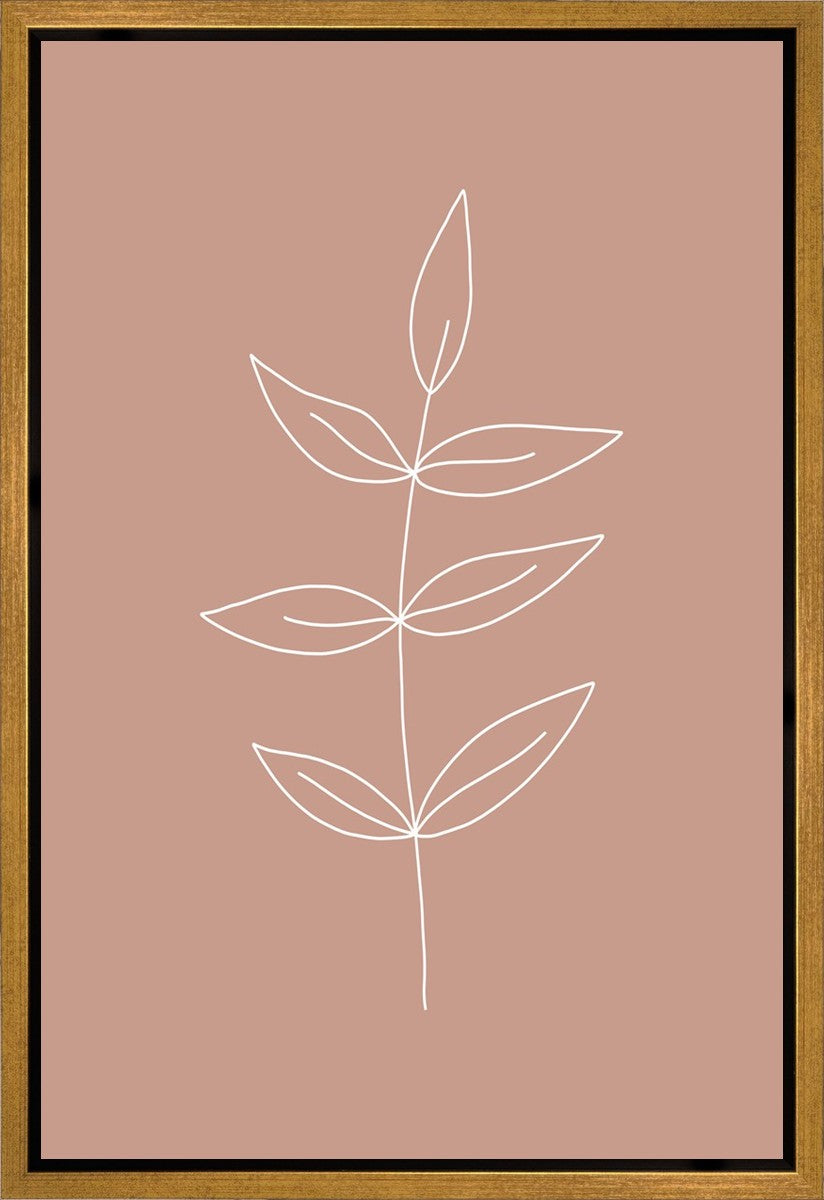 Minimalist Leaves Pink Gallery Wrap