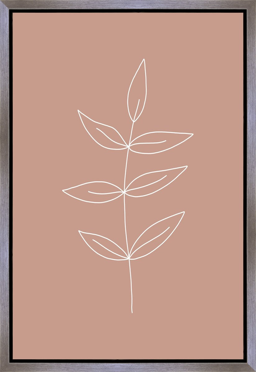 Minimalist Leaves Pink Gallery Wrap