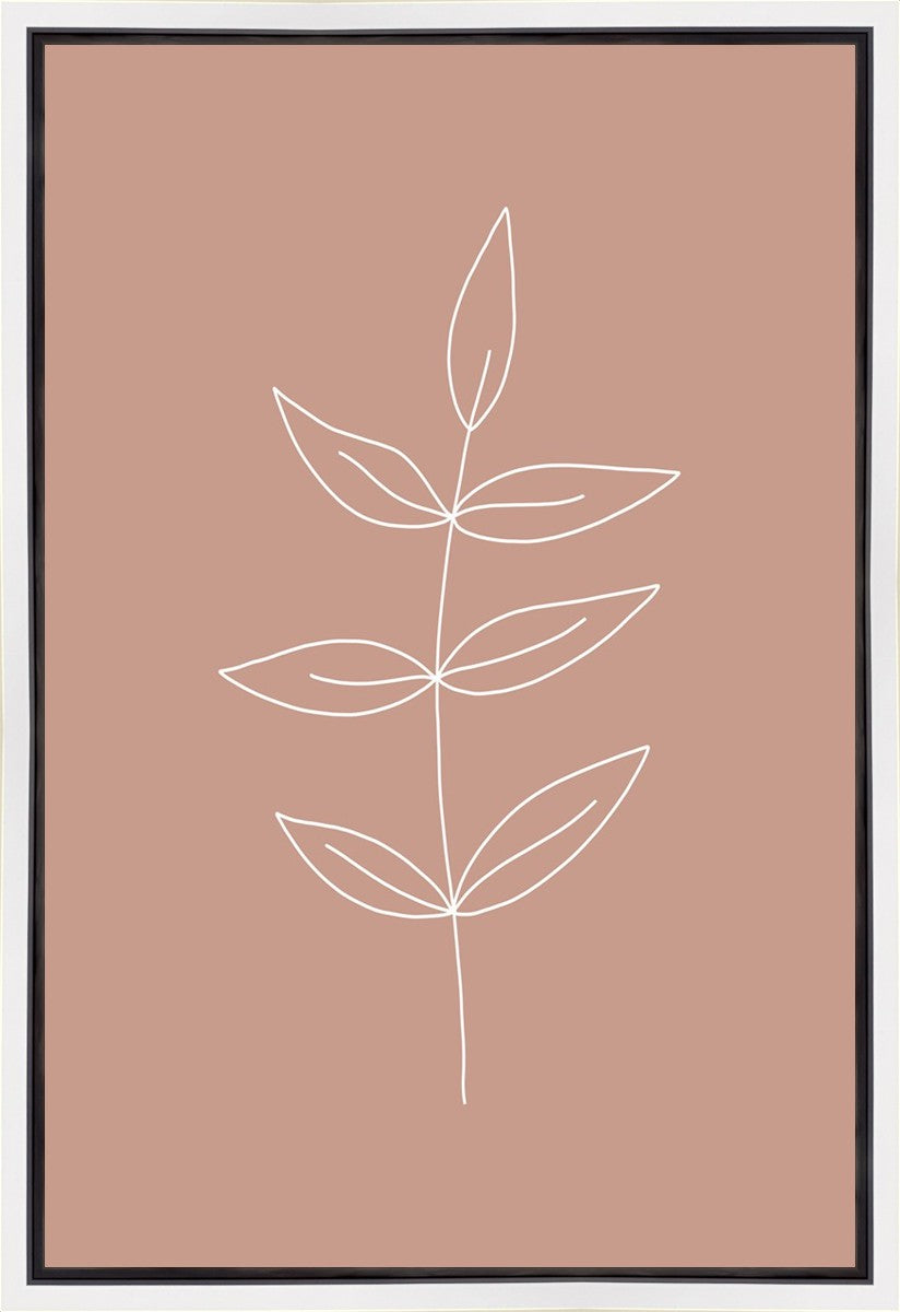 Minimalist Leaves Pink Gallery Wrap