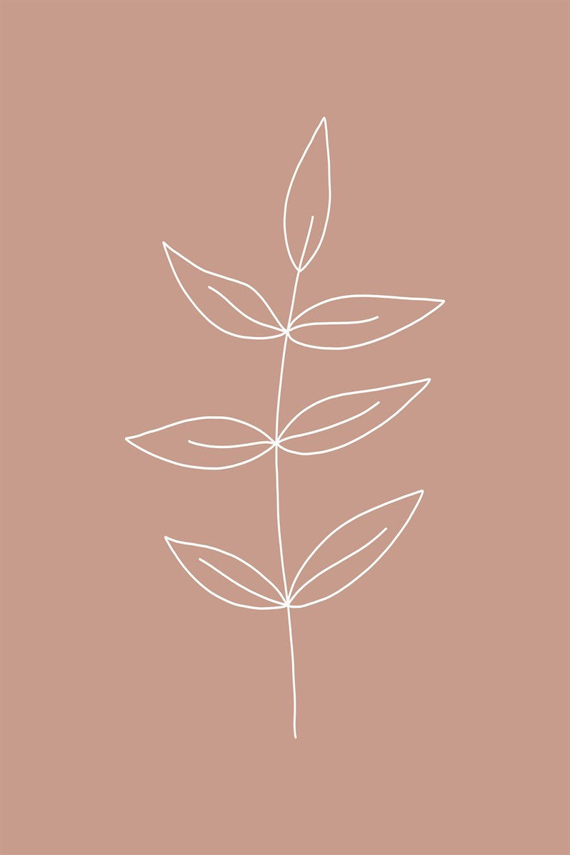 Minimalist Leaves Pink Gallery Wrap