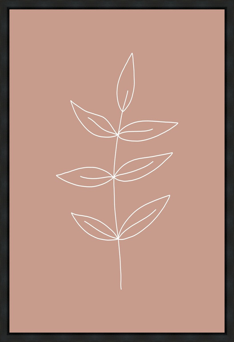 Minimalist Leaves Pink Gallery Wrap