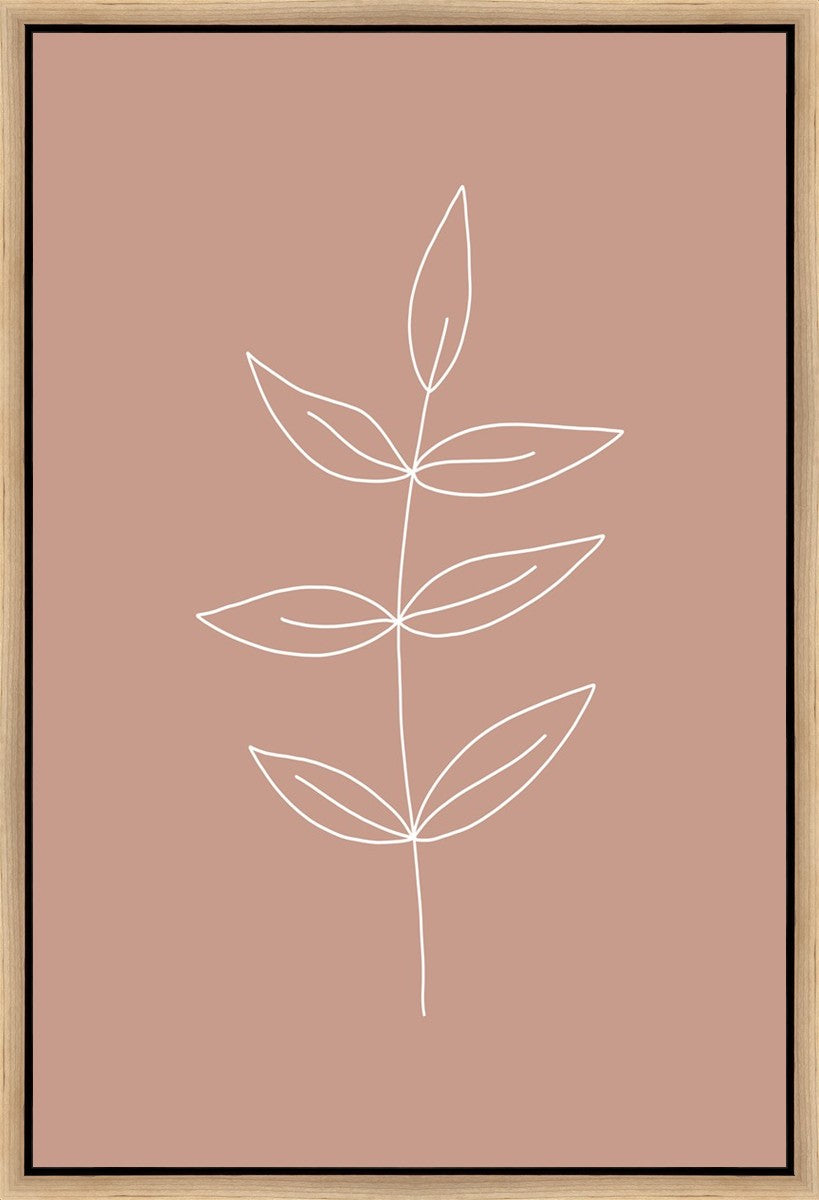 Minimalist Leaves Pink Gallery Wrap