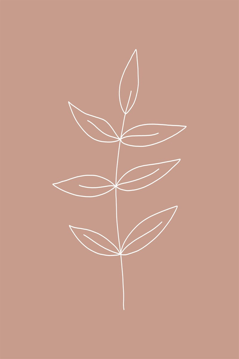 Minimalist Leaves Pink Gallery Wrap