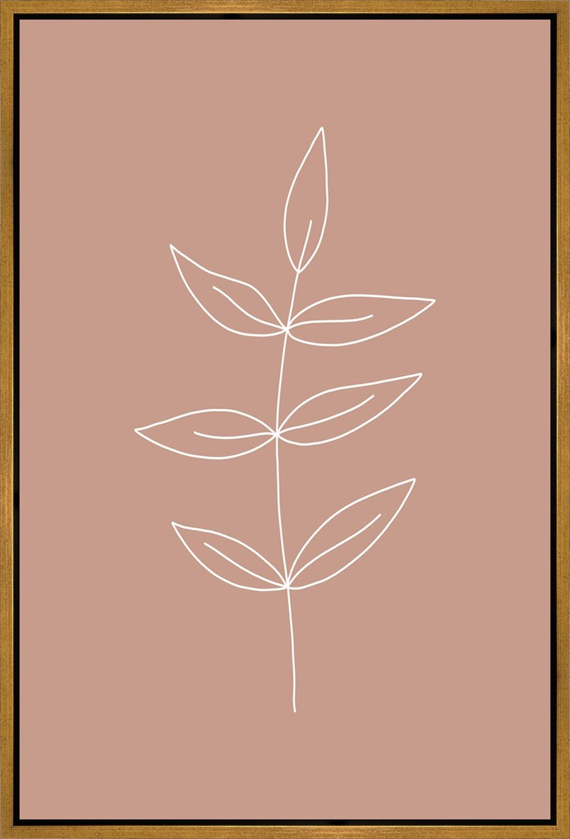 Minimalist Leaves Pink Gallery Wrap