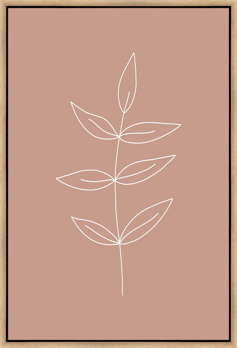 Minimalist Leaves Pink Gallery Wrap