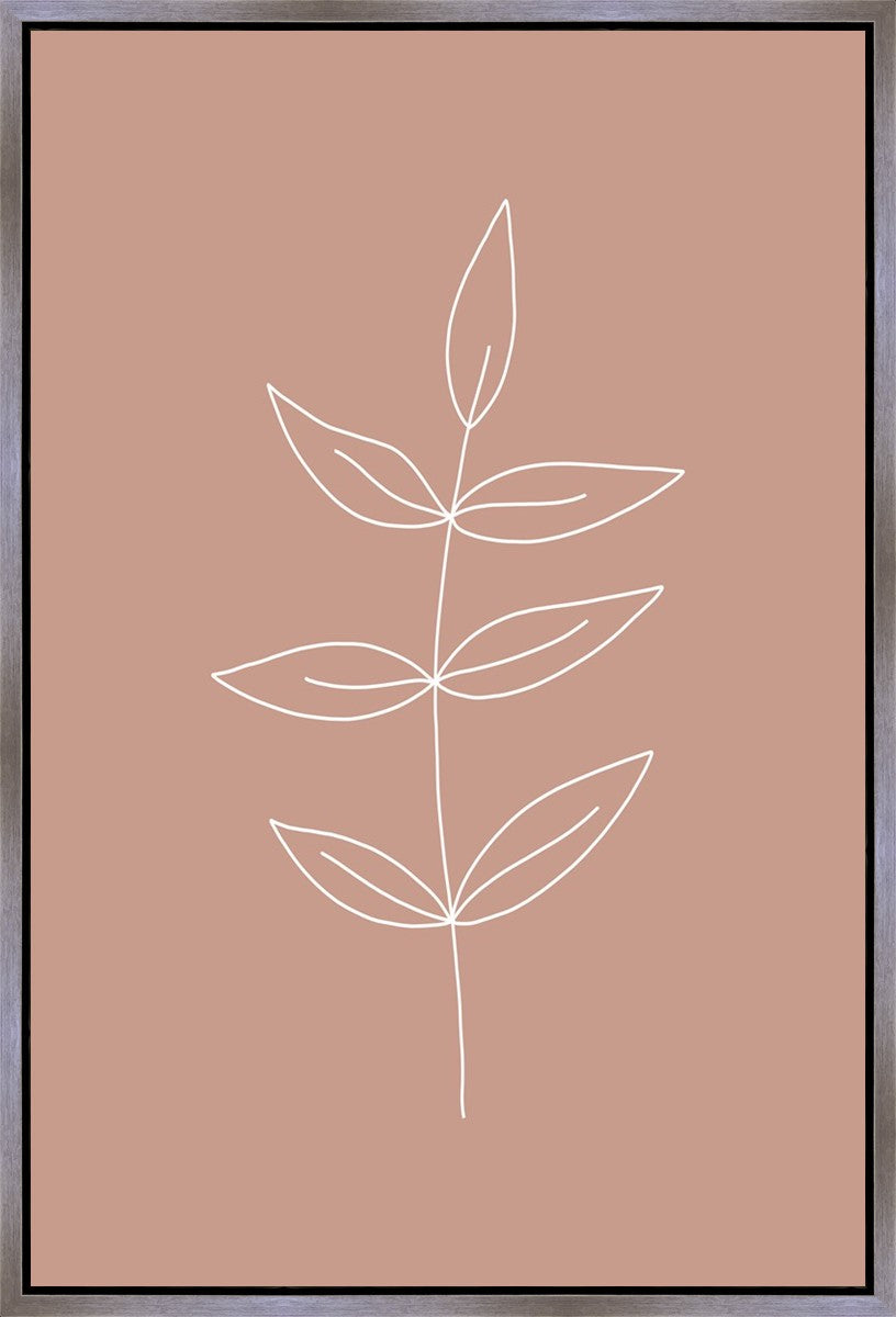 Minimalist Leaves Pink Gallery Wrap