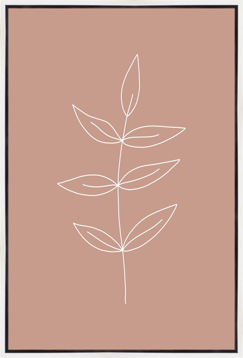 Minimalist Leaves Pink Gallery Wrap