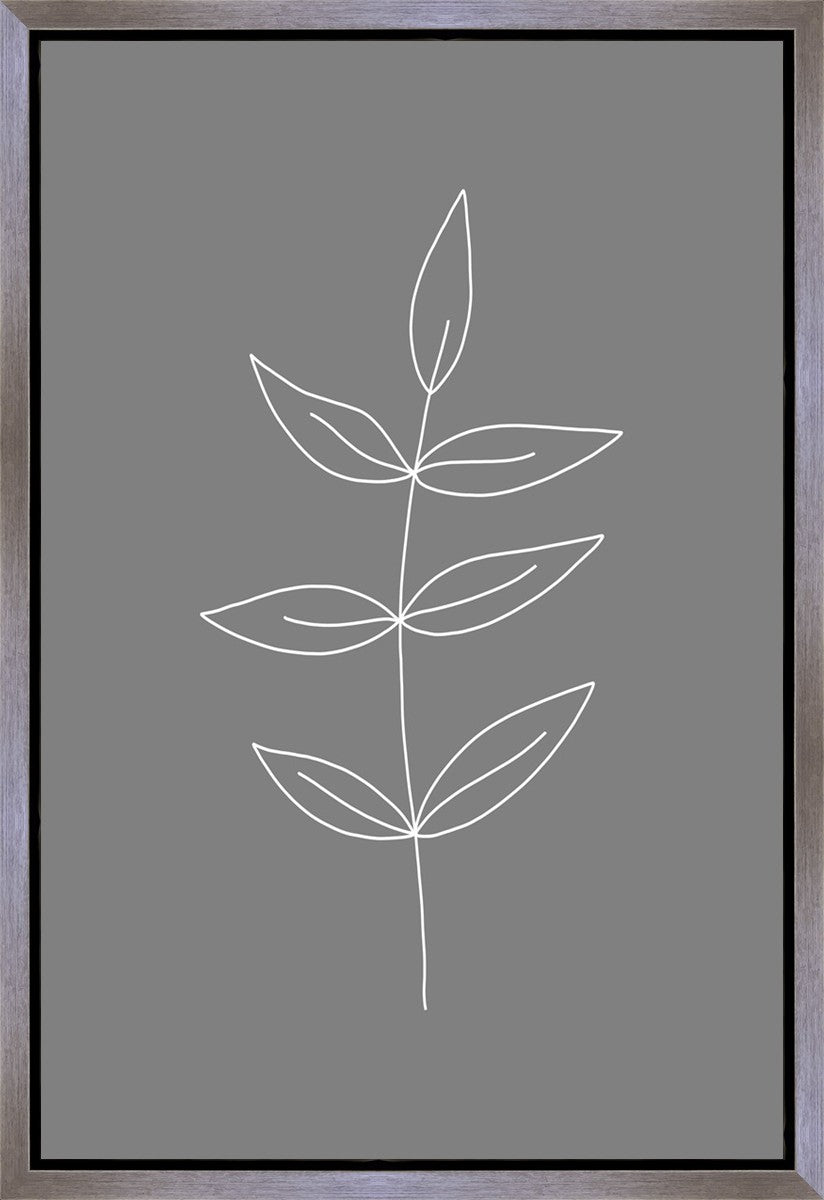 Minimalist Leaves Gray Gallery Wrap